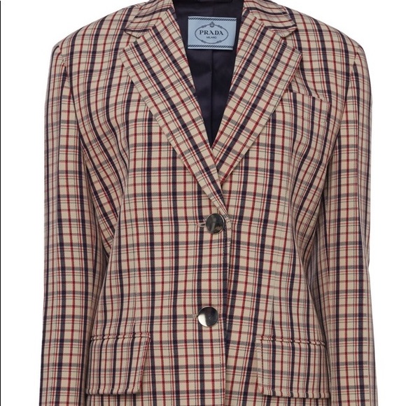 NWT Prada Checked plaid Blazer small size 38 - Picture 3 of 8